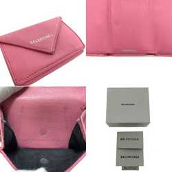 Balenciaga Trifold Wallet Paper Pink 391446 Leather BALENCIAGA Size Women's