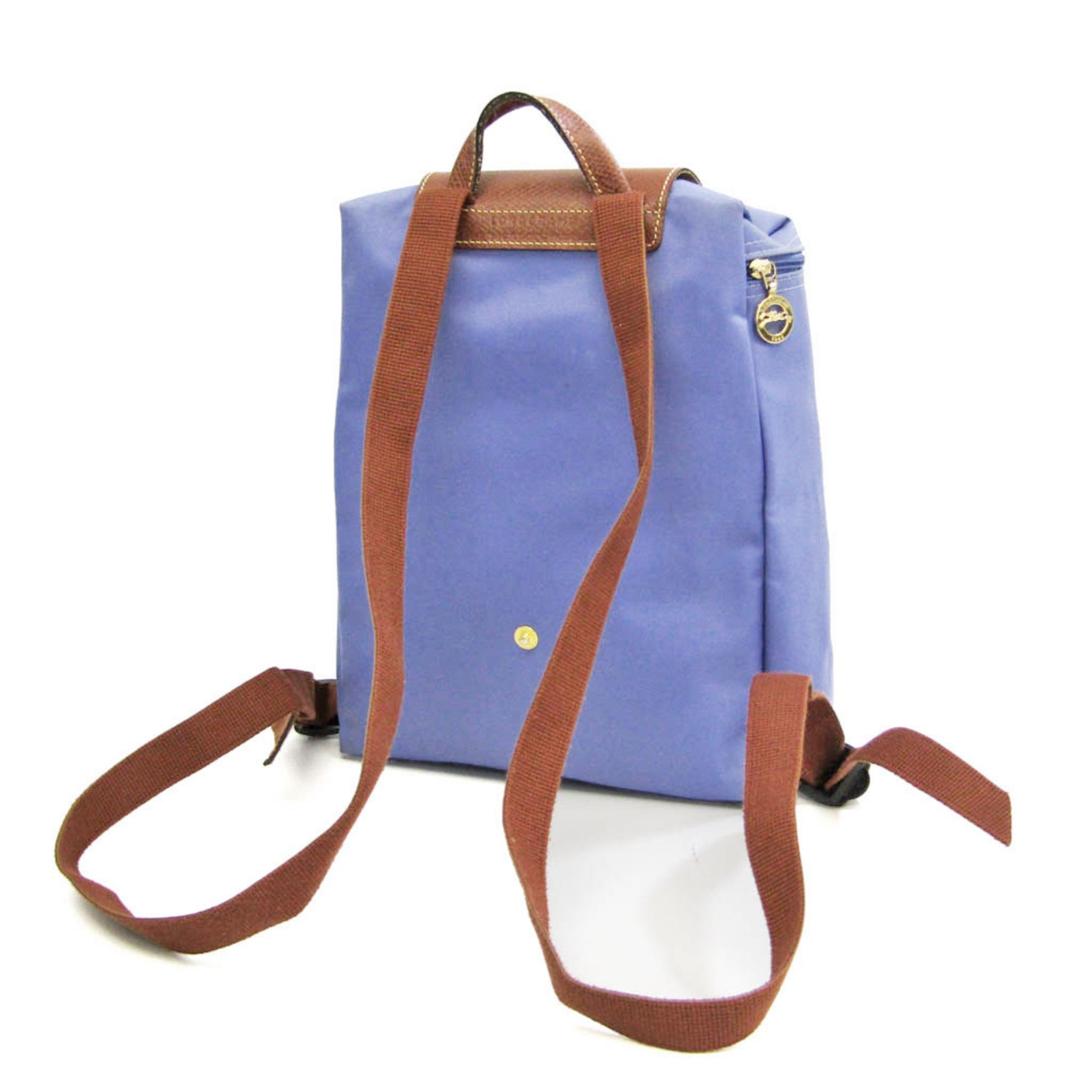 Longchamp Le Pliage 1699 089 B40 Women's Nylon,Leather Backpack Brown,Purple Blue