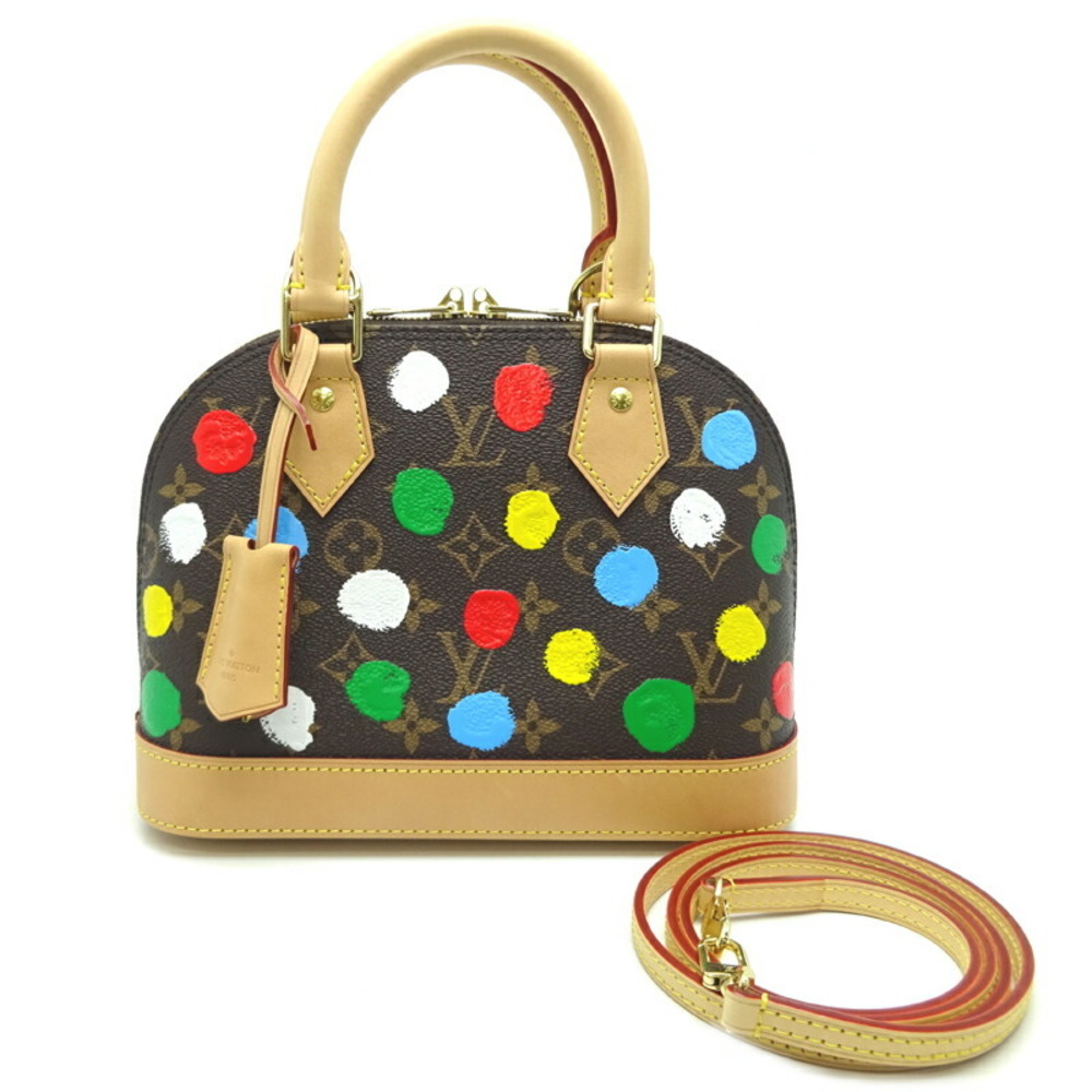 Louis Vuitton LV x YK Alma BB Yayoi Kusama Collaboration Women's Handbag  M46431 Monogram Marron (Brown) Polka Dot (Multi)