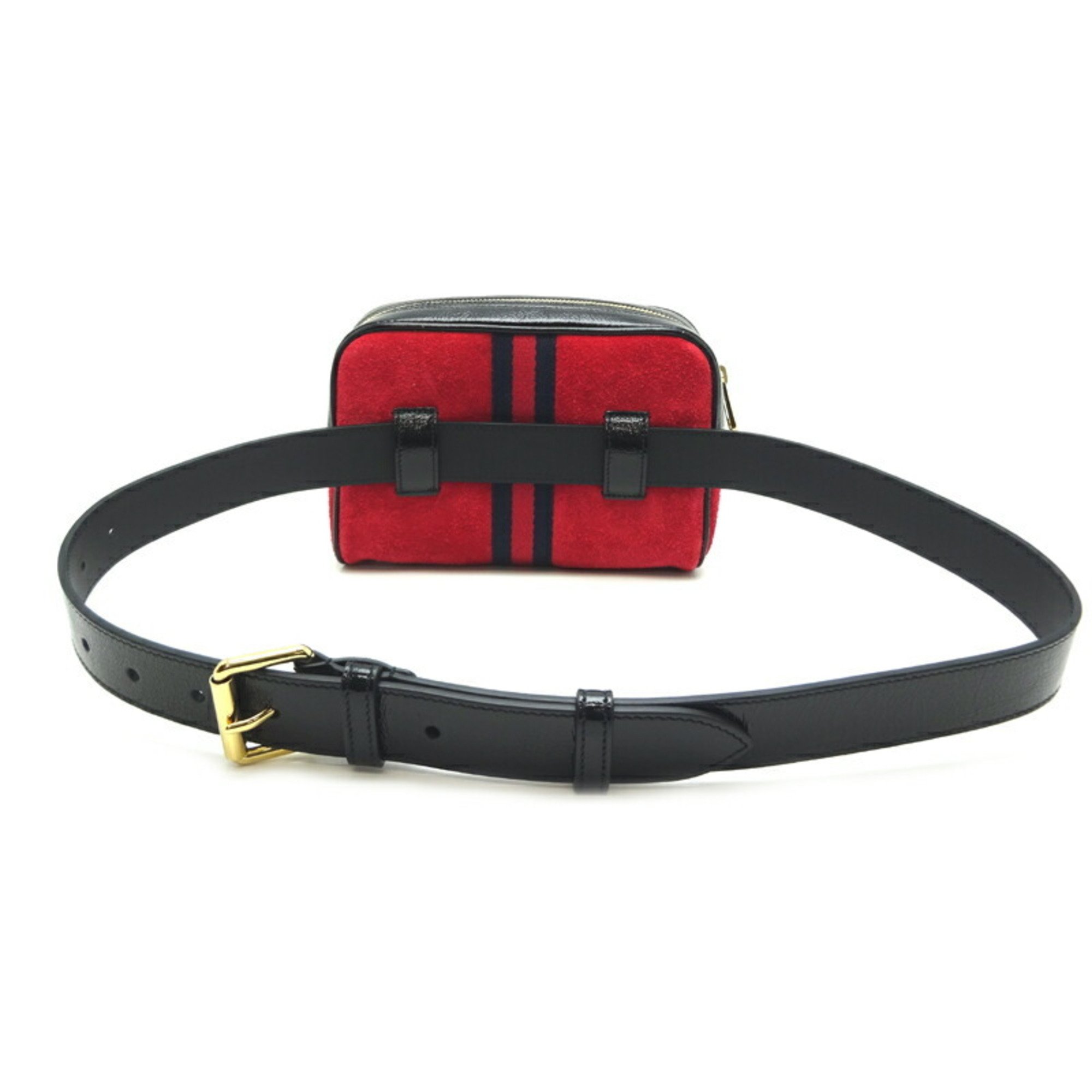 Gucci Ophidia Belt Bag CDB 85/34 Women's Men's Waist 517076 Suede Red