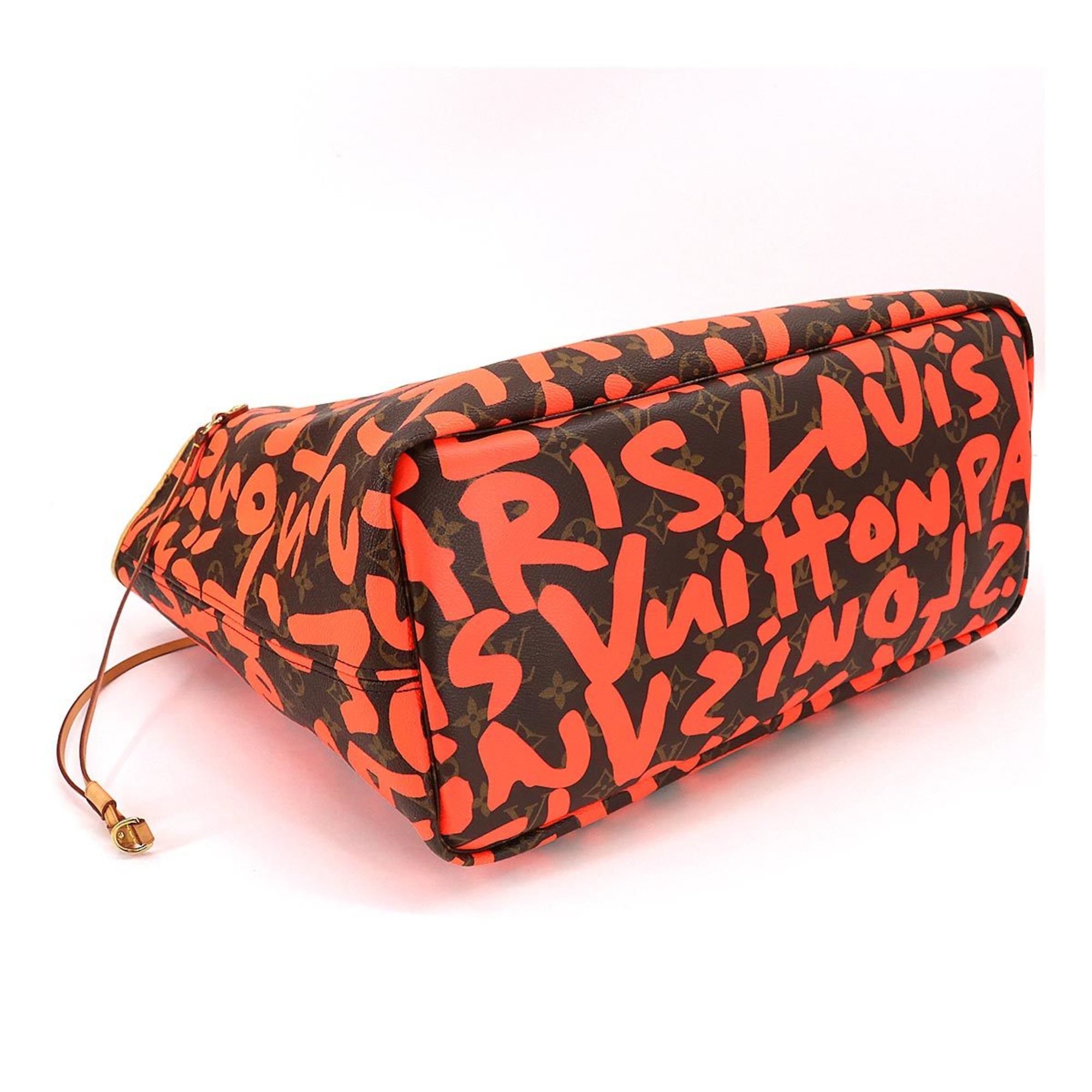 Louis Vuitton LOUIS VUITTON Monogram Graffiti Neverfull GM Tote Bag Orange M93702 Gold Hardware