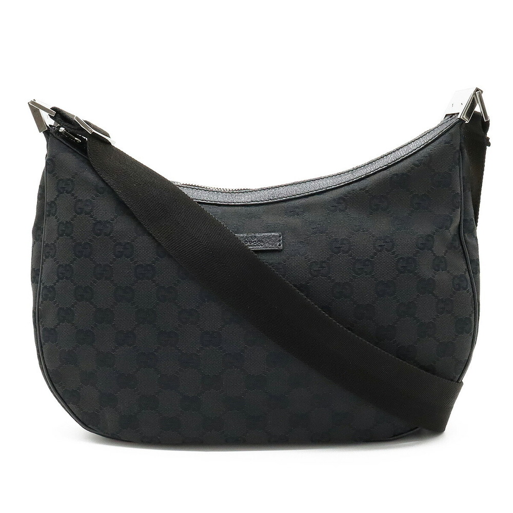 Gucci Vintage - Guccissima Canvas Shoulder Bag - Black - Leather