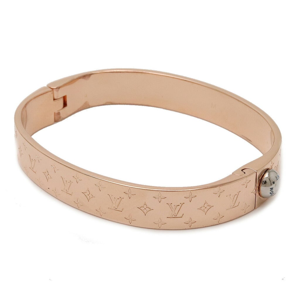 LOUIS VUITTON Louis Vuitton Cuff Nanogram Bangle Bracelet #M M Size Metal  Pink Gold M00254