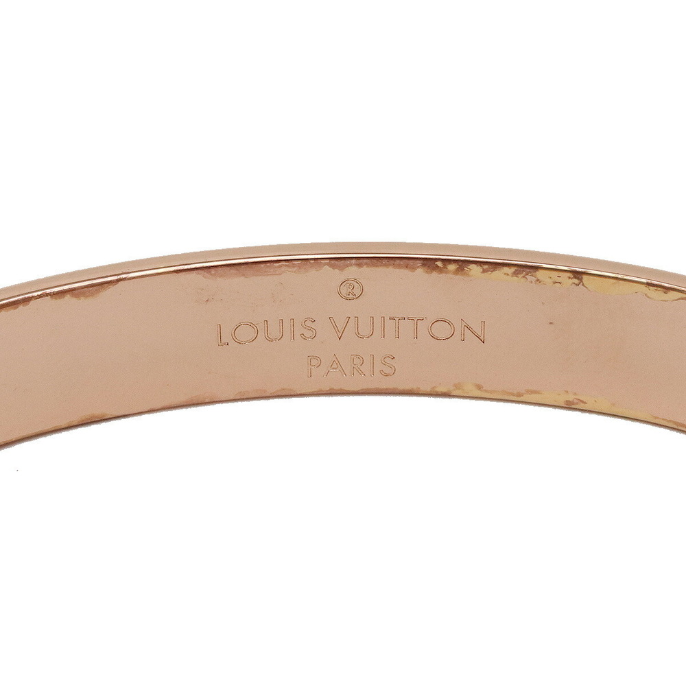 LOUIS VUITTON Monogram Cuff Rose-Gold Plated Bracelet Size M