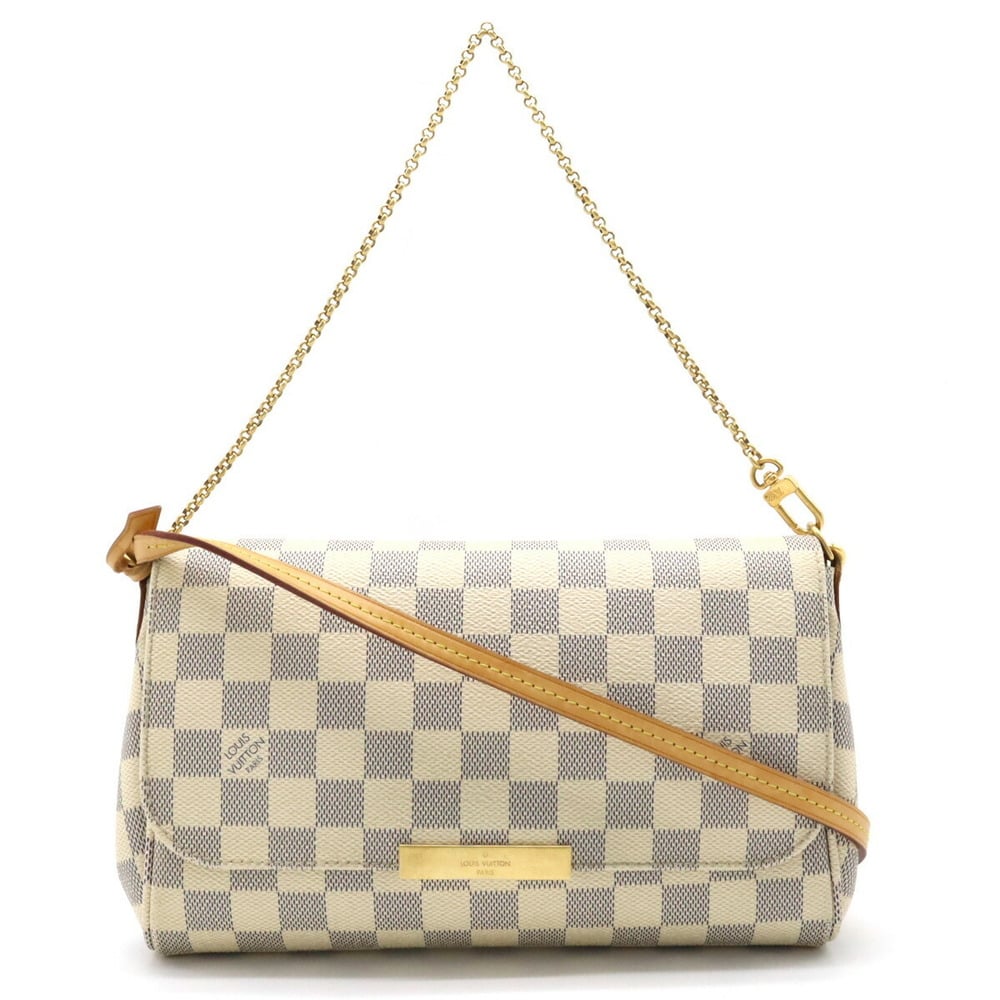 LOUIS VUITTON Louis Vuitton Damier Azur Favorite MM Clutch Bag Chain  Shoulder N41275