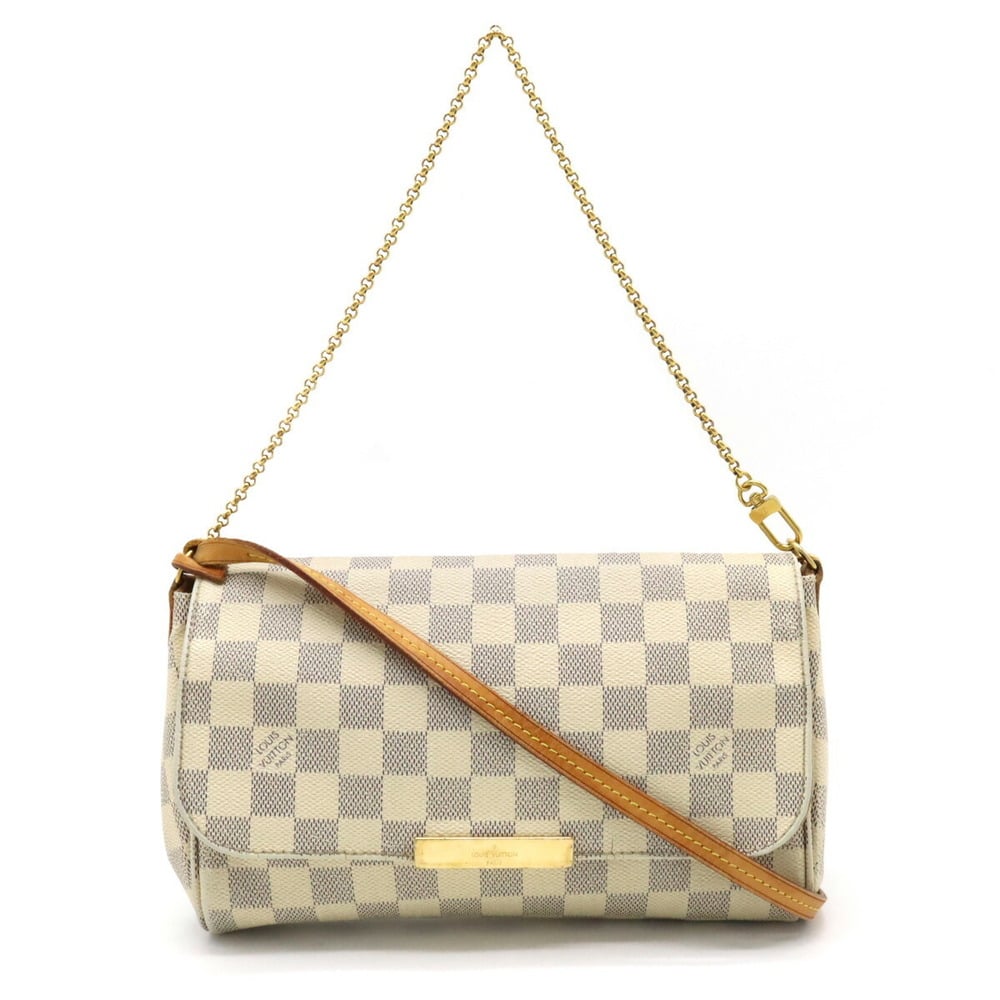 LOUIS VUITTON Louis Vuitton Damier Azur Favorite MM Clutch Bag Chain  Shoulder N41275