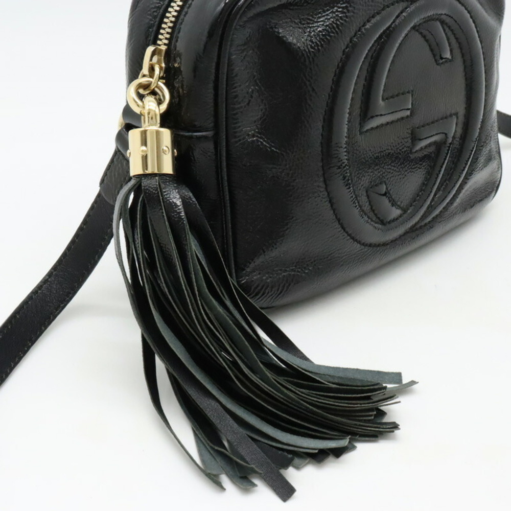 GUCCI Soho Disco Leather Crossbody Bag Black 308364