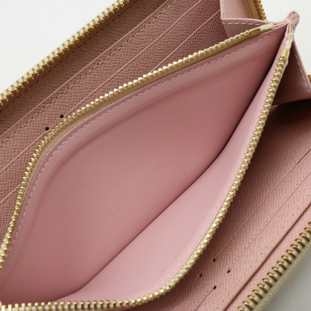 Louis Vuitton Zippy Round Zip Long Wallet Damier Studs Brown Pink