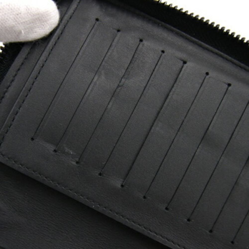 LOUIS VUITTON Long Wallet Round Zip M80505 Monogram Vertical Leather Black  Men