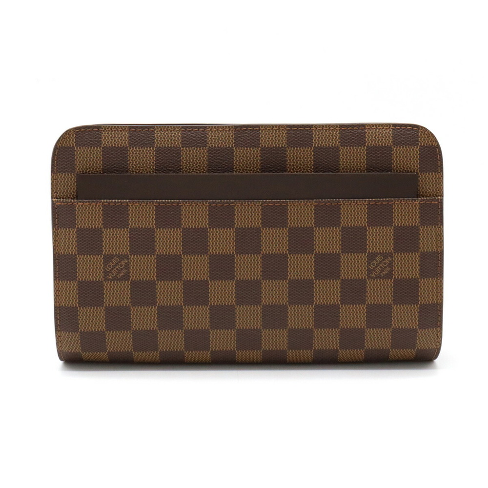 Saint-louis leather clutch bag Louis Vuitton Brown in Leather