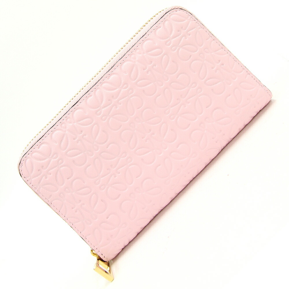 Loewe Round Wallet Repeat Zip Around Medium Light Pink Leather Anagram  Women's LOEWE | eLADY Globazone