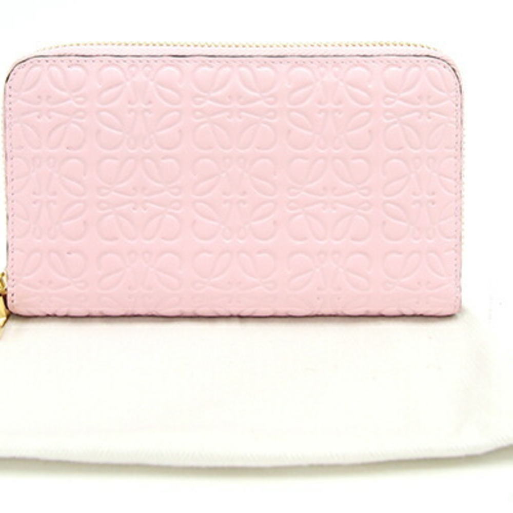 Loewe Round Wallet Repeat Zip Around Medium Light Pink Leather Anagram  Women's LOEWE | eLADY Globazone