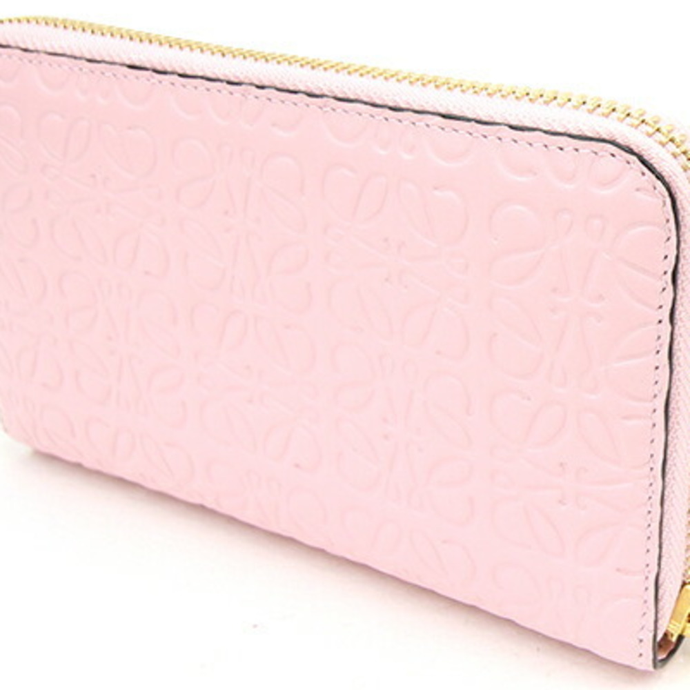 Loewe Round Wallet Repeat Zip Around Medium Light Pink Leather Anagram  Women's LOEWE | eLADY Globazone