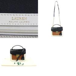 Ralph Lauren LAUREN RALPH shoulder bag embossed leather/leather black x brown ivory ladies h29443f