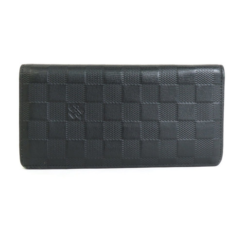 Louis Vuitton Black Damier Infini Leather Portefeuille Brazza Long