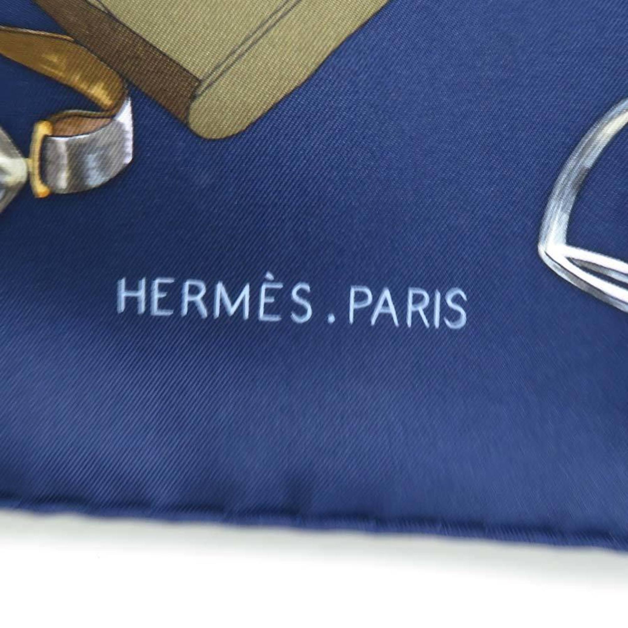 Hermes HERMES scarf CAVALERIE FRANCAISE silk navy unisex h29451f