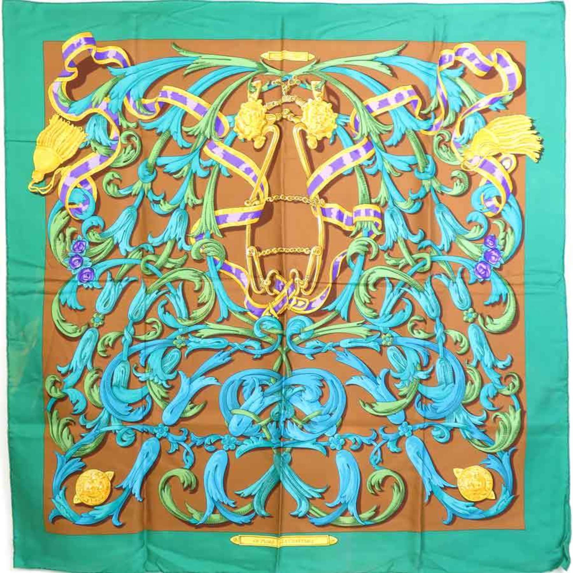 Hermes HERMES Scarf Carre 90 LA MORS A CONETABLE Silk Green/Multicolor Women's e55765a