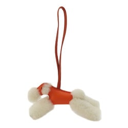 Hermes Bag Charm Buddy Dog Orange Poppy Keychain Mouton/Leather Women's HERMES