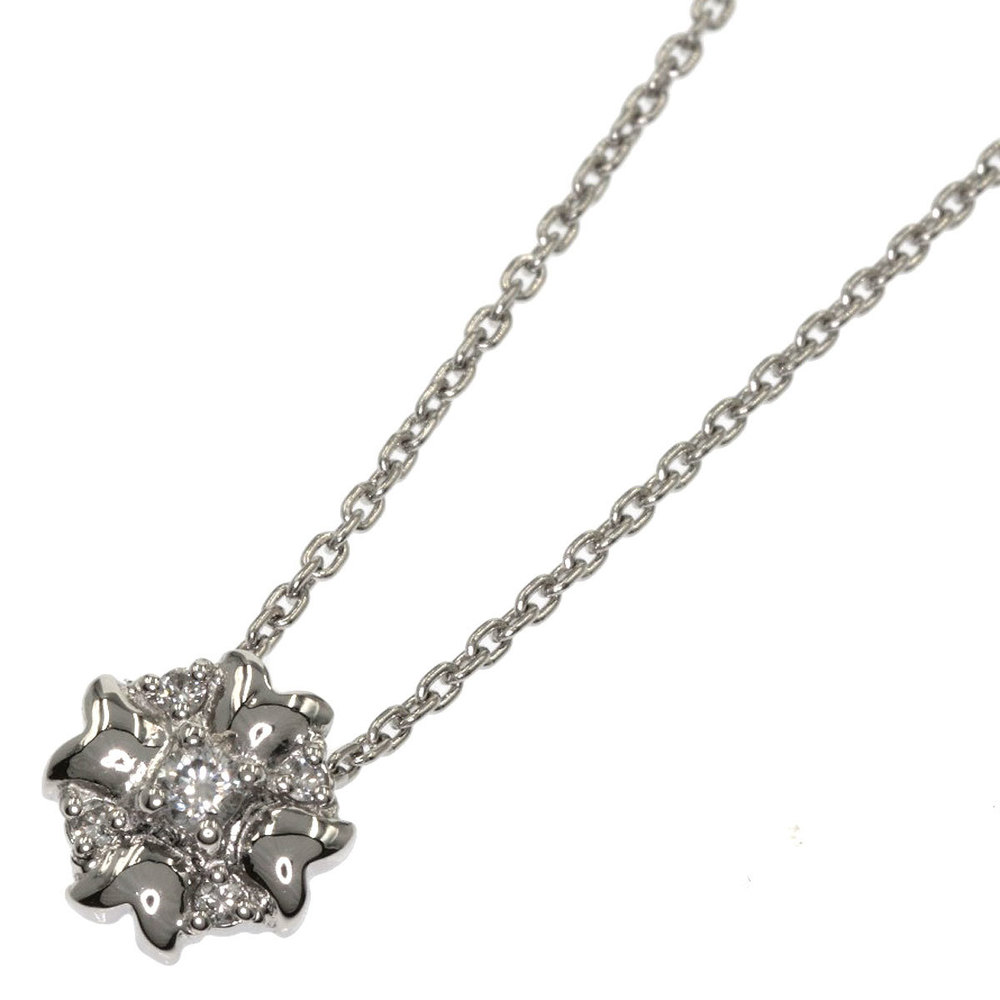 Christian Dior Flower Motif Diamond Necklace Platinum PT850/PT900