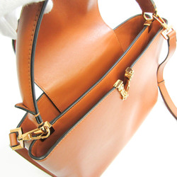 Versace Virtus Women's Leather Handbag,Shoulder Bag Brown