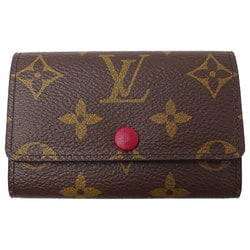 Louis Vuitton LV 6-Key Holder Monogram Fuchsia Pouch Wallet Pink