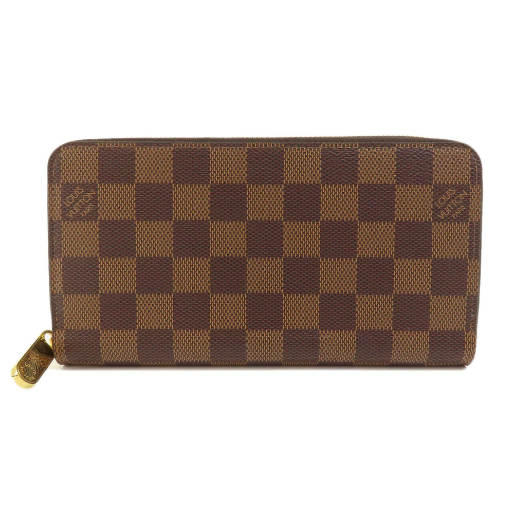 LOUIS VUITTON Damier Ebene Zippy Long Wallet Brown