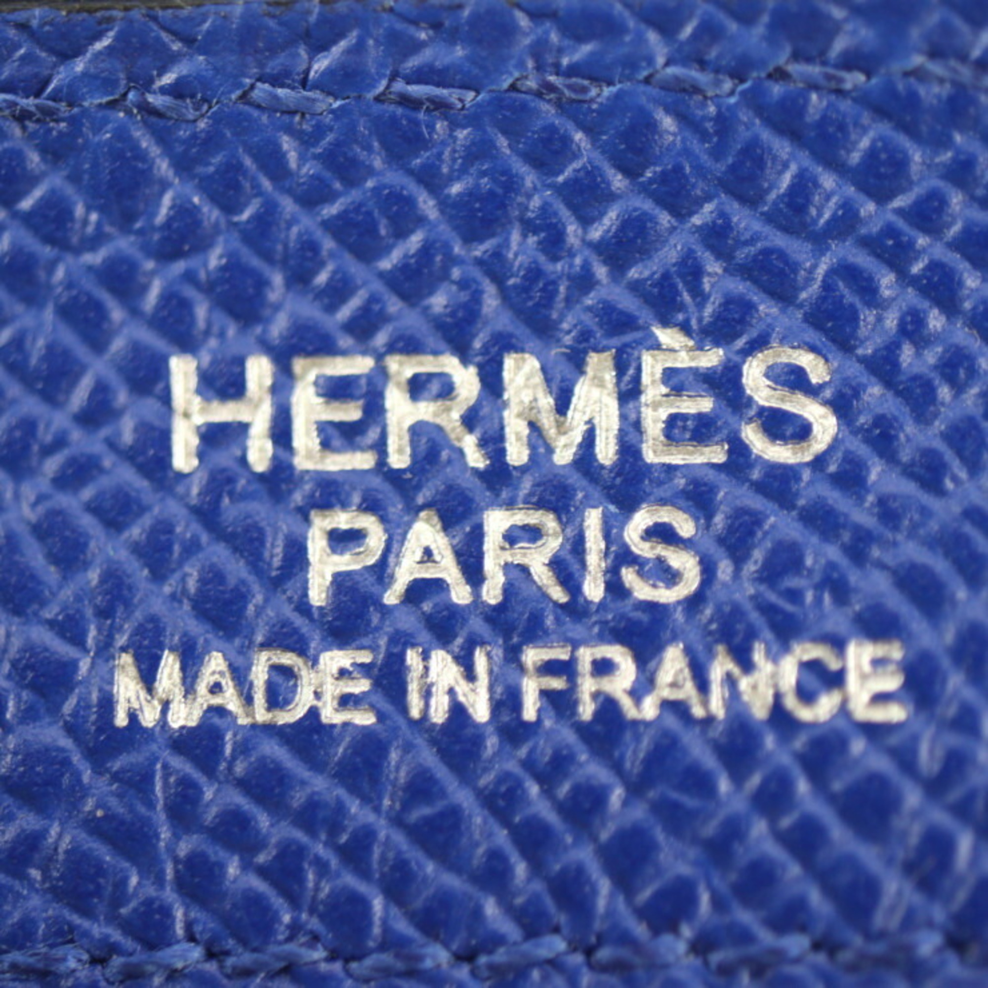 HERMES Hermes Zip Tablet Clutch Bag 070227CK Voe Epsom Blue Electric Silver Hardware Computer L-shaped Zipper Second Pouch D Engraving