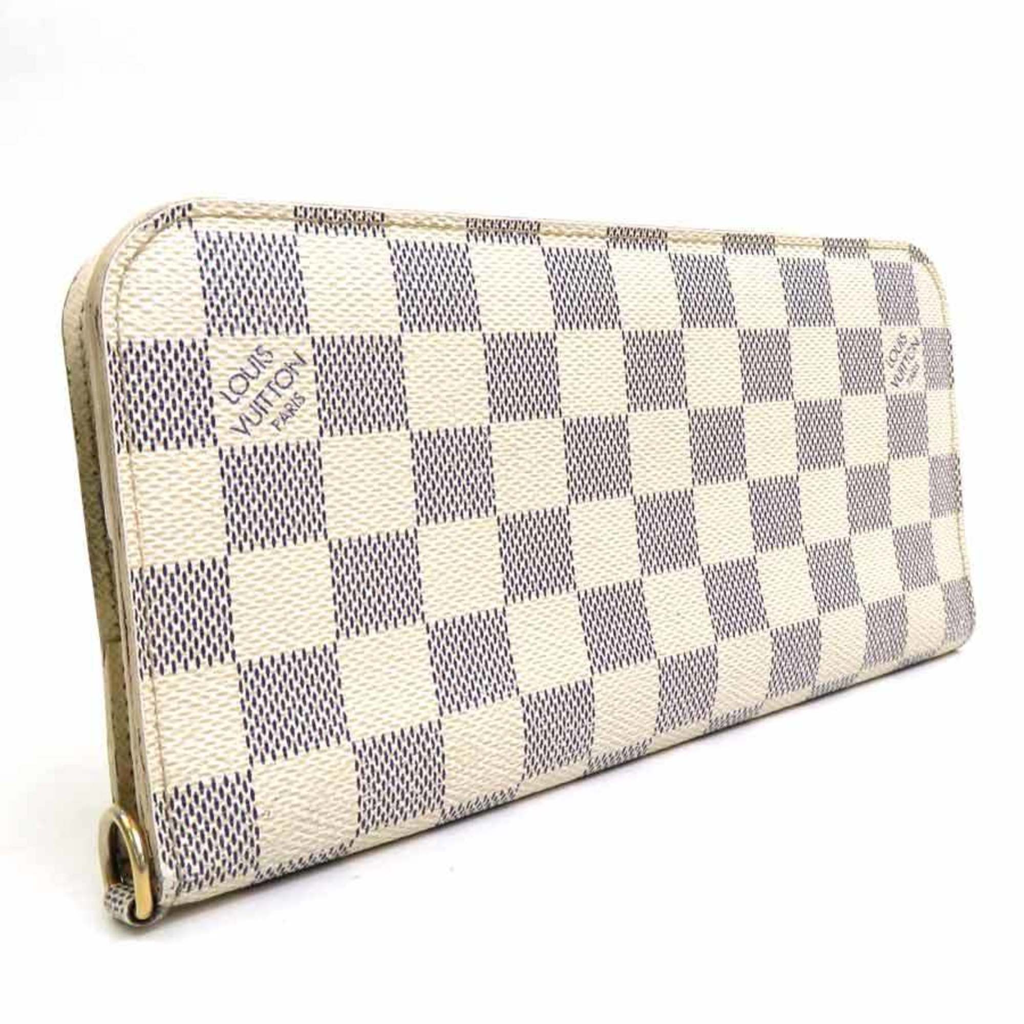 Louis Vuitton LOUIS VUITTON Bifold Long Wallet Damier Azur Portefeuille Unsolit Canvas Azure Ladies N63072 e55795a