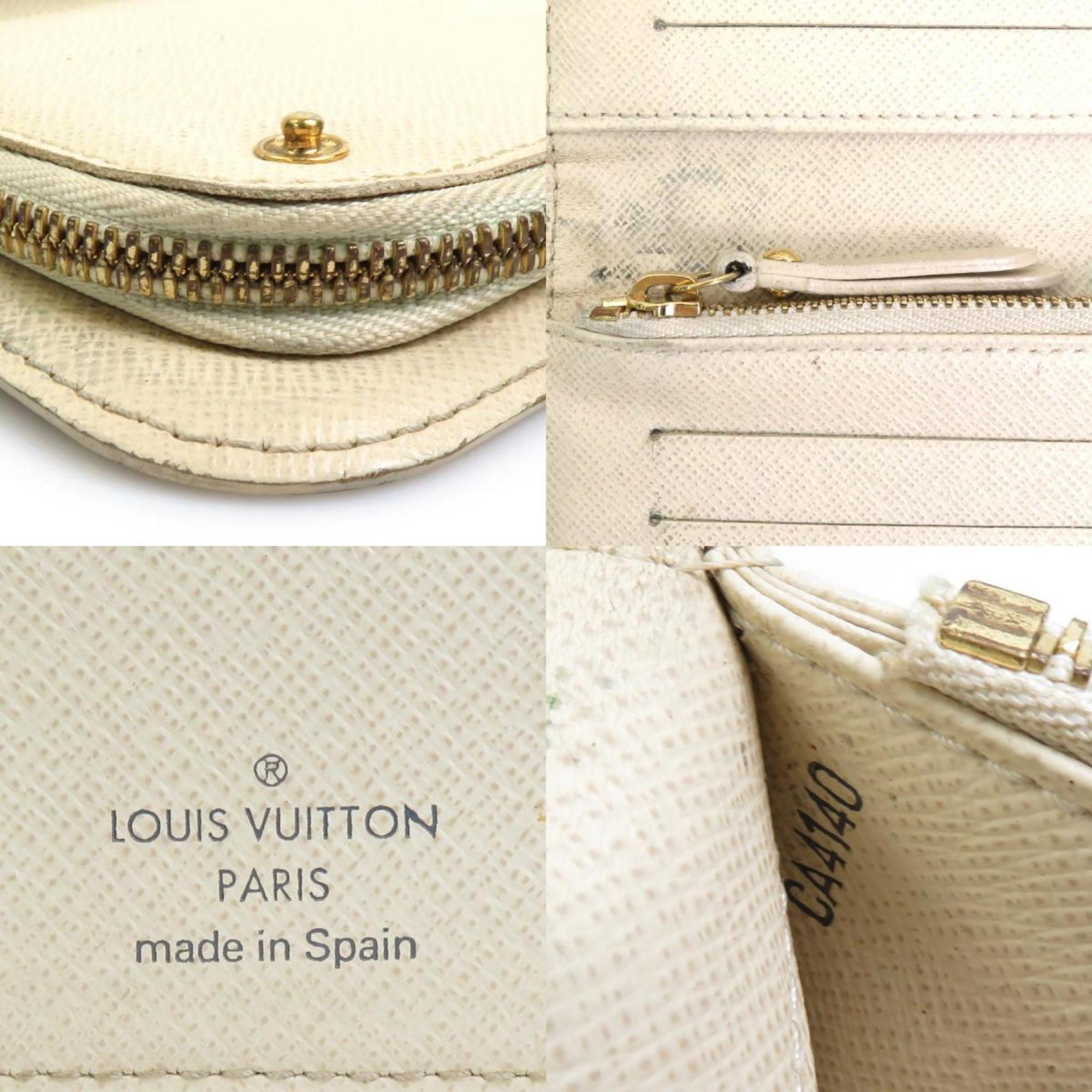 Louis Vuitton LOUIS VUITTON Bifold Long Wallet Damier Azur Portefeuille Unsolit Canvas Azure Ladies N63072 e55795a