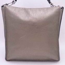 Loewe LOEWE Handbag Anagram Leather Metallic Gray Gold Silver Women's e54443a