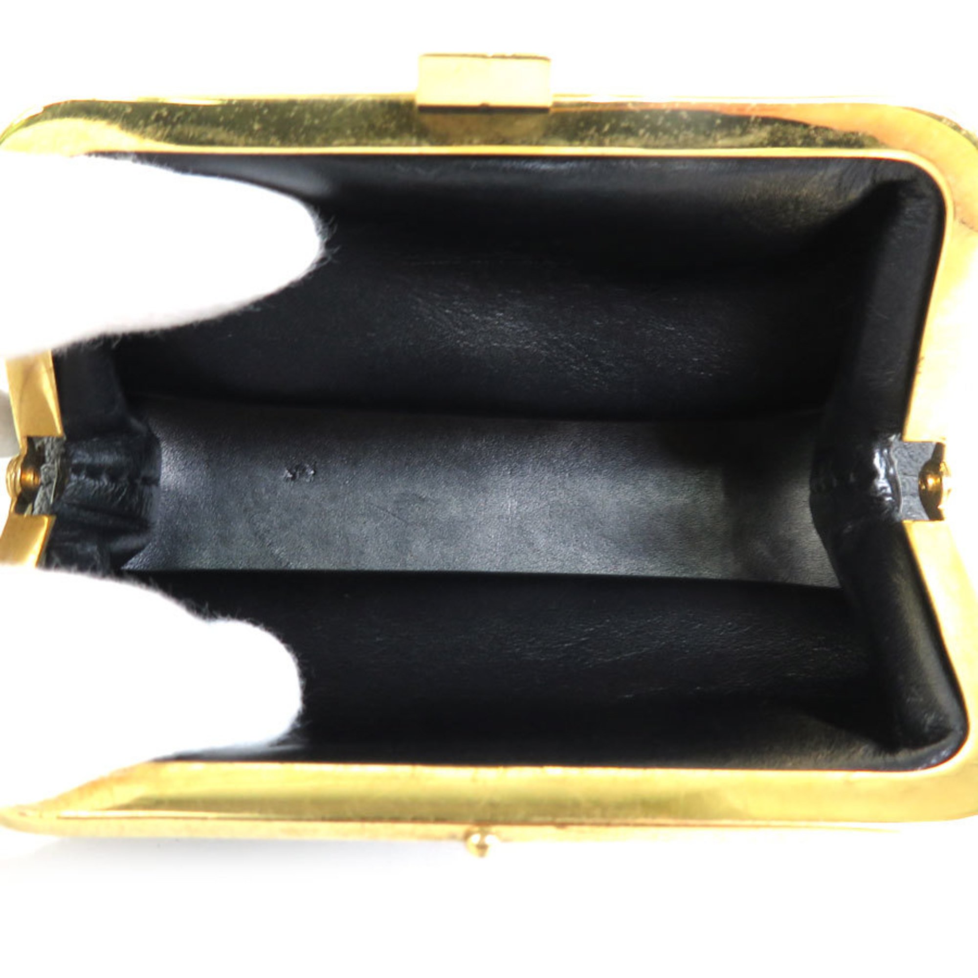 Louis Vuitton LOUIS VUITTON Coin Case Suhari Portomonet Vienois Leather Black Gold Unisex M91834 e55861f