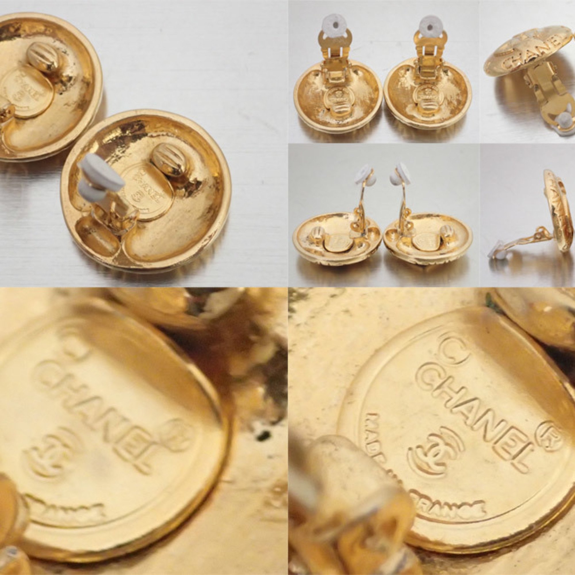 Chanel CHANEL Earrings Mademoiselle Metal Gold Ladies e54413f