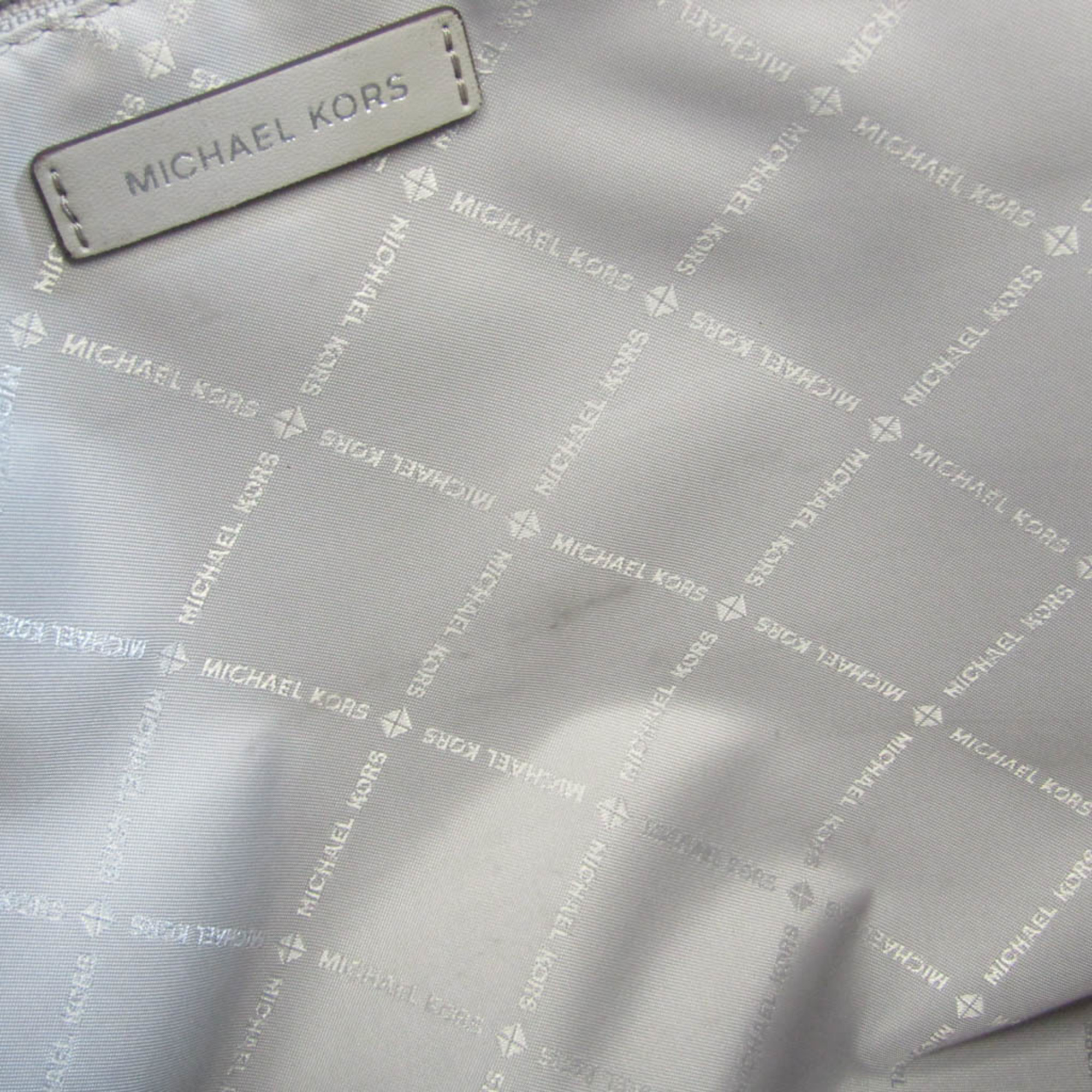 Michael Kors Everly Lg Conv Tote 35S1SZTT3B Women's PVC,Leather Tote Bag Gray,White