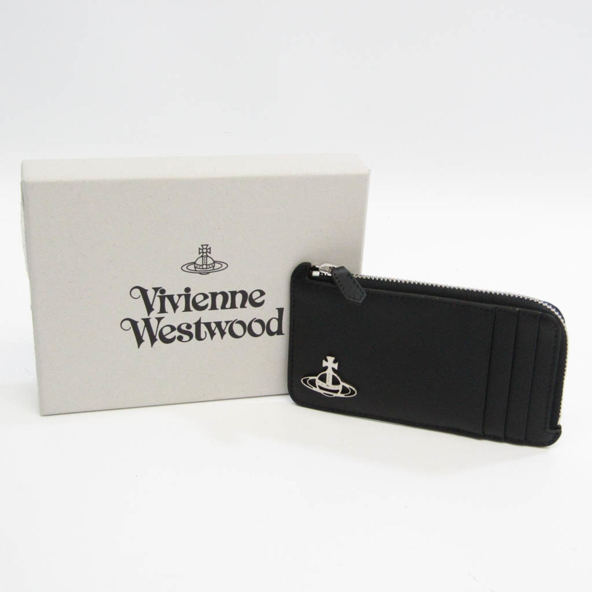 Vivienne Westwood DEBBIE ZIP CARD HOLDER 51050051 Leather Card Case Black