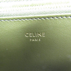 Celine Round Fastener Quilting With C Charm 10B553BFL Women's Leather Long Wallet (bi-fold) Khaki