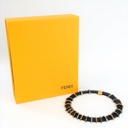 Fendi COLLANA C 8AG288 Leather,Metal Women's Choker Necklace (Black,Gold,Silver)