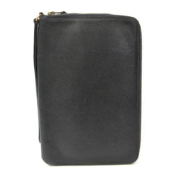 Hermes Travel Case Men,Women Epsom Leather Long Wallet (bi-fold) Black