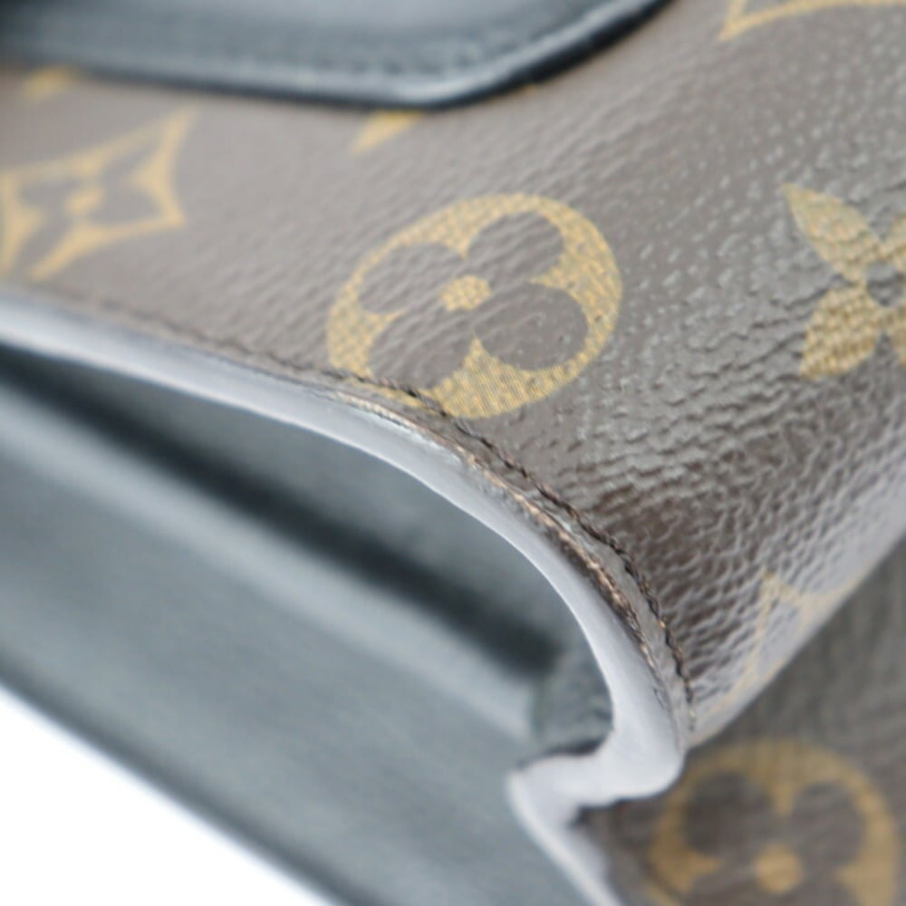LOUIS VUITTON Louis Vuitton Victoire Shoulder Bag M41730 Monogram Canvas  Calfskin Brown Black Gold Hardware Chain