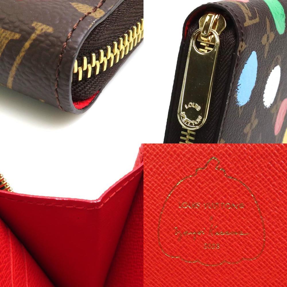 LOUIS VUITTON LV ?~ YK Zippy Wallet Monogram/Painted Dot Red