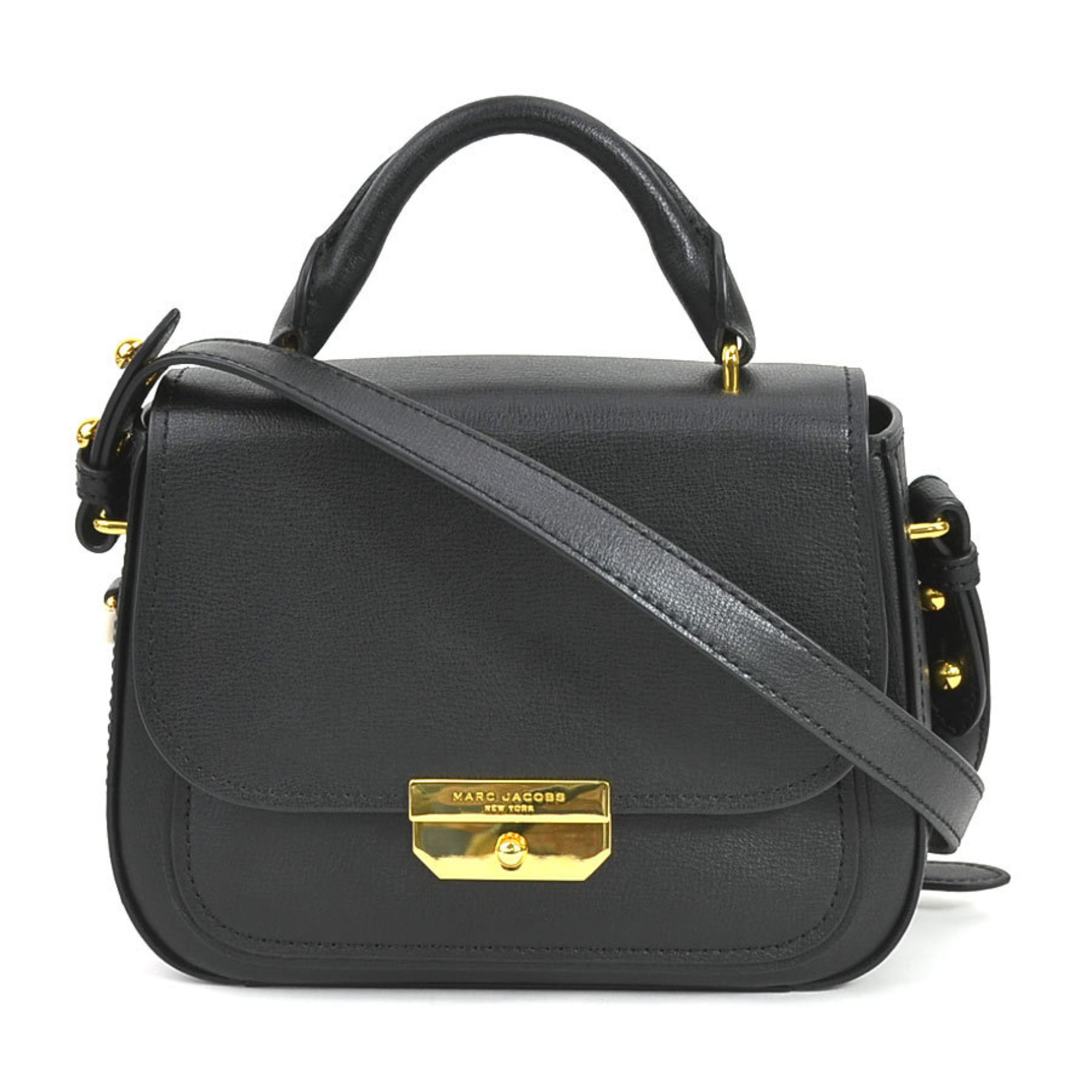 Marc Jacobs MARC JACOBS diagonal shoulder bag leather black ladies r9574f