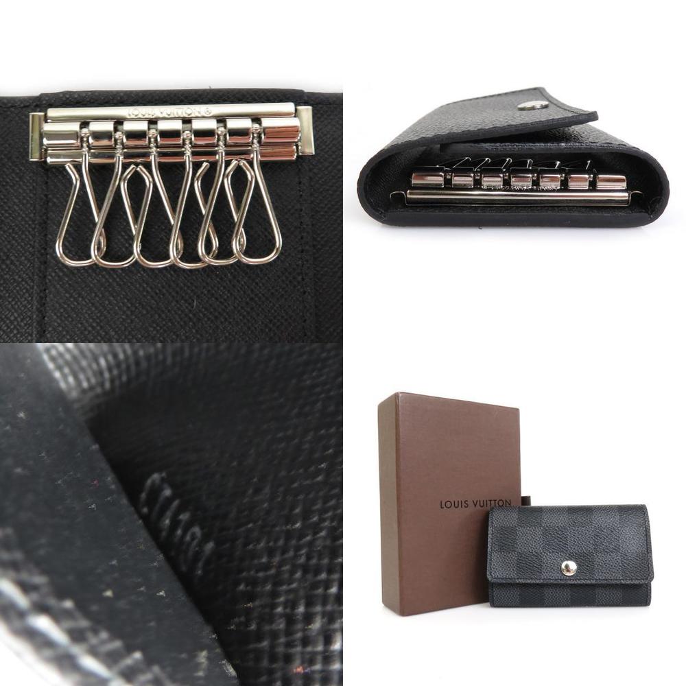 Louis Vuitton Damier Graphite Black Canvas 6 Key Holder Case with Box &  Dust Bag