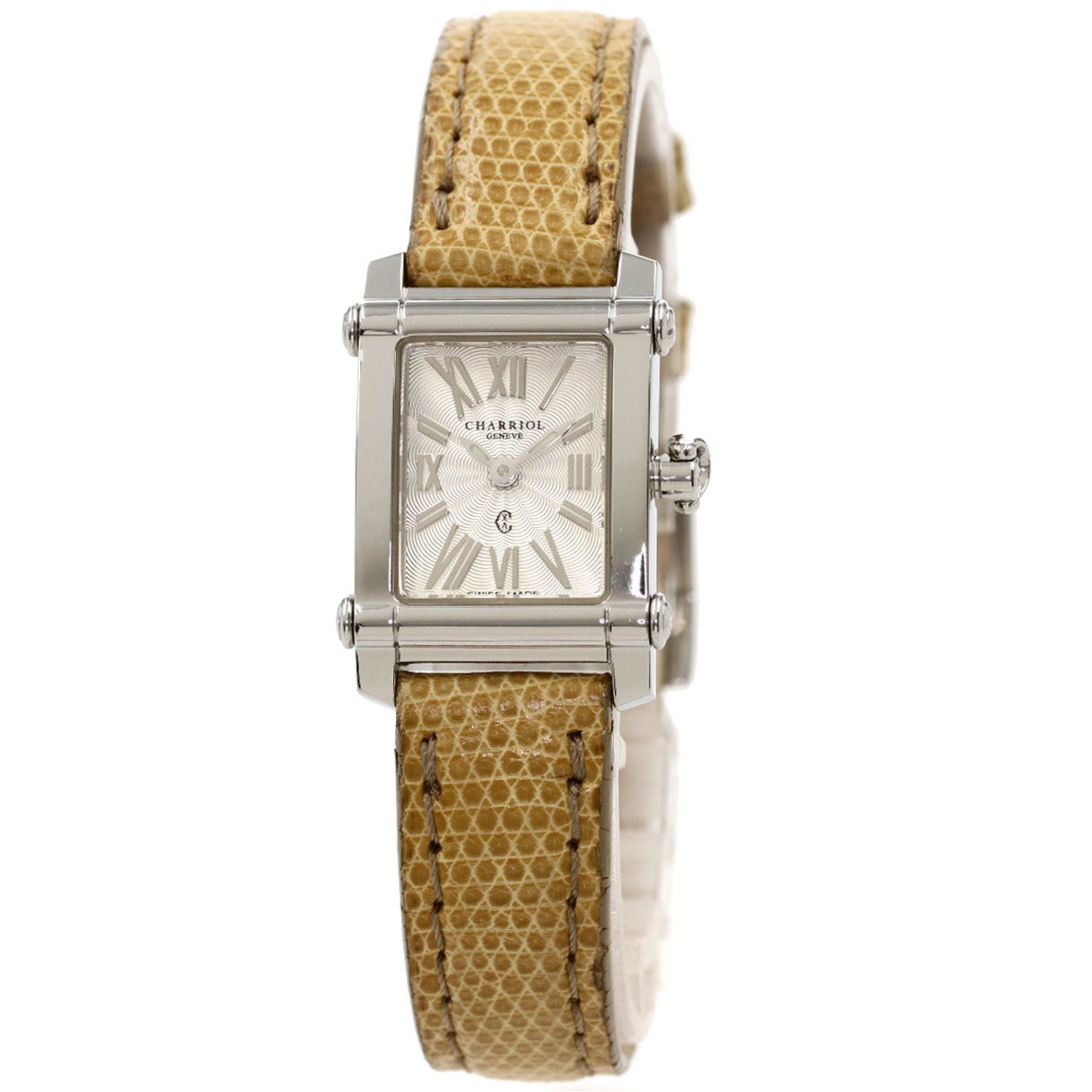 Charriol Columbus CCSTRD watch stainless steel leather ladies CHARRIOL