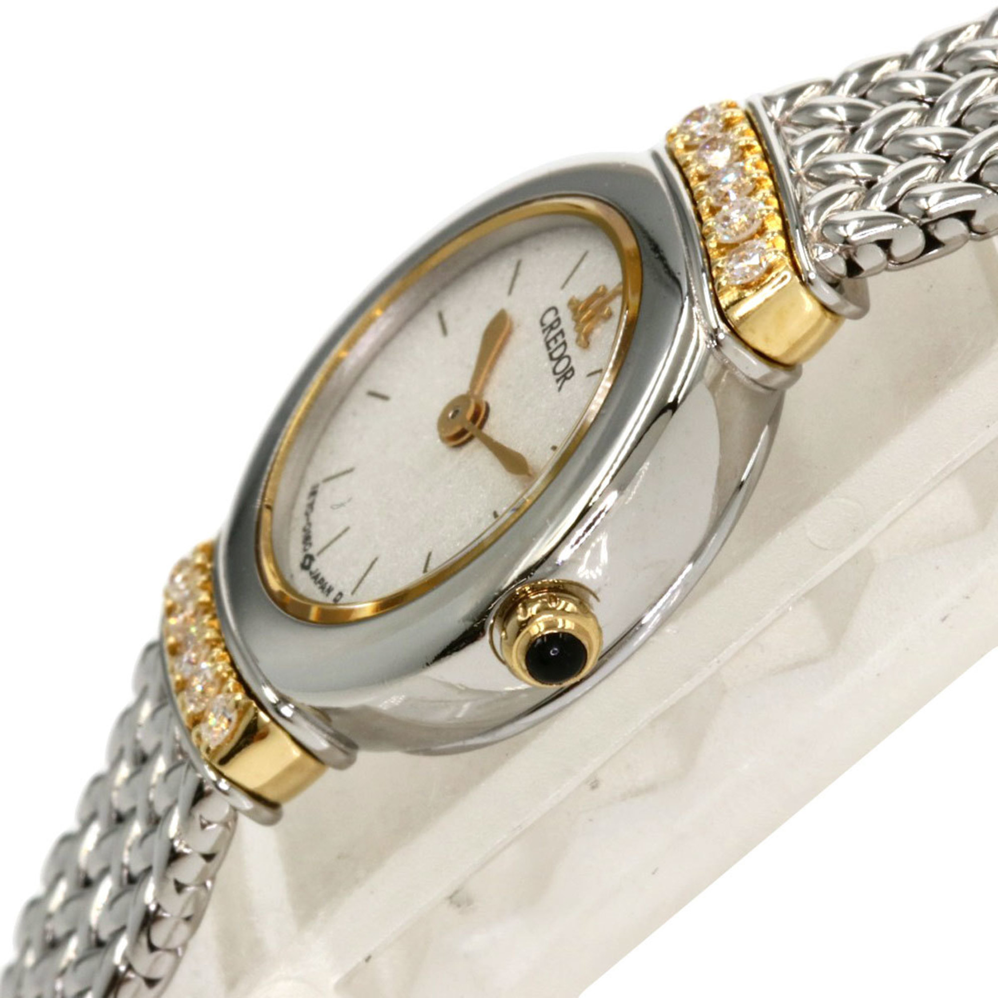 Seiko GKTE010 1E70-0100 Credor lug diamond watch stainless steel SS ladies SEIKO