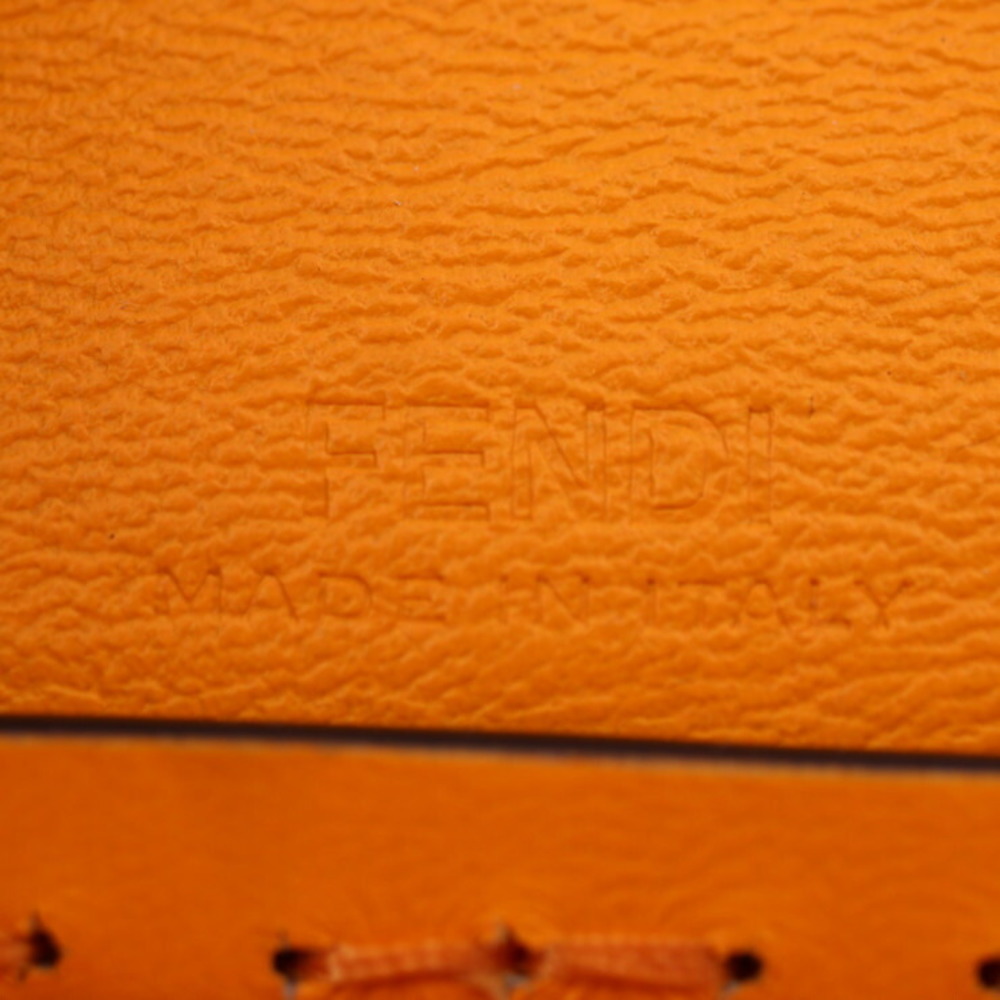 FENDI Fendi Pico Baguette Bag Pouch 7AR946 Calf Leather Orange