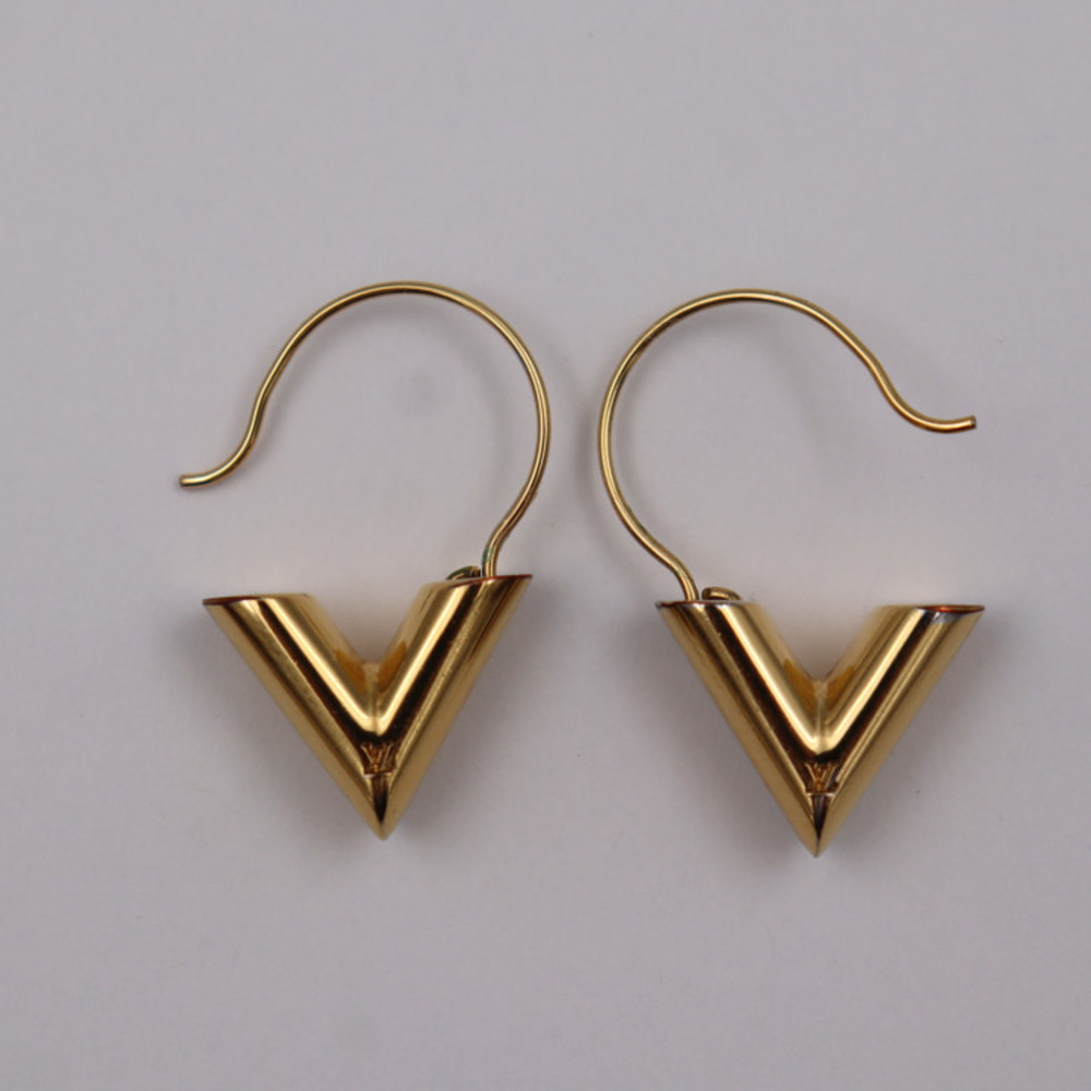 LOUIS VUITTON earring M61088 Hoop Earring Essential V metal gold