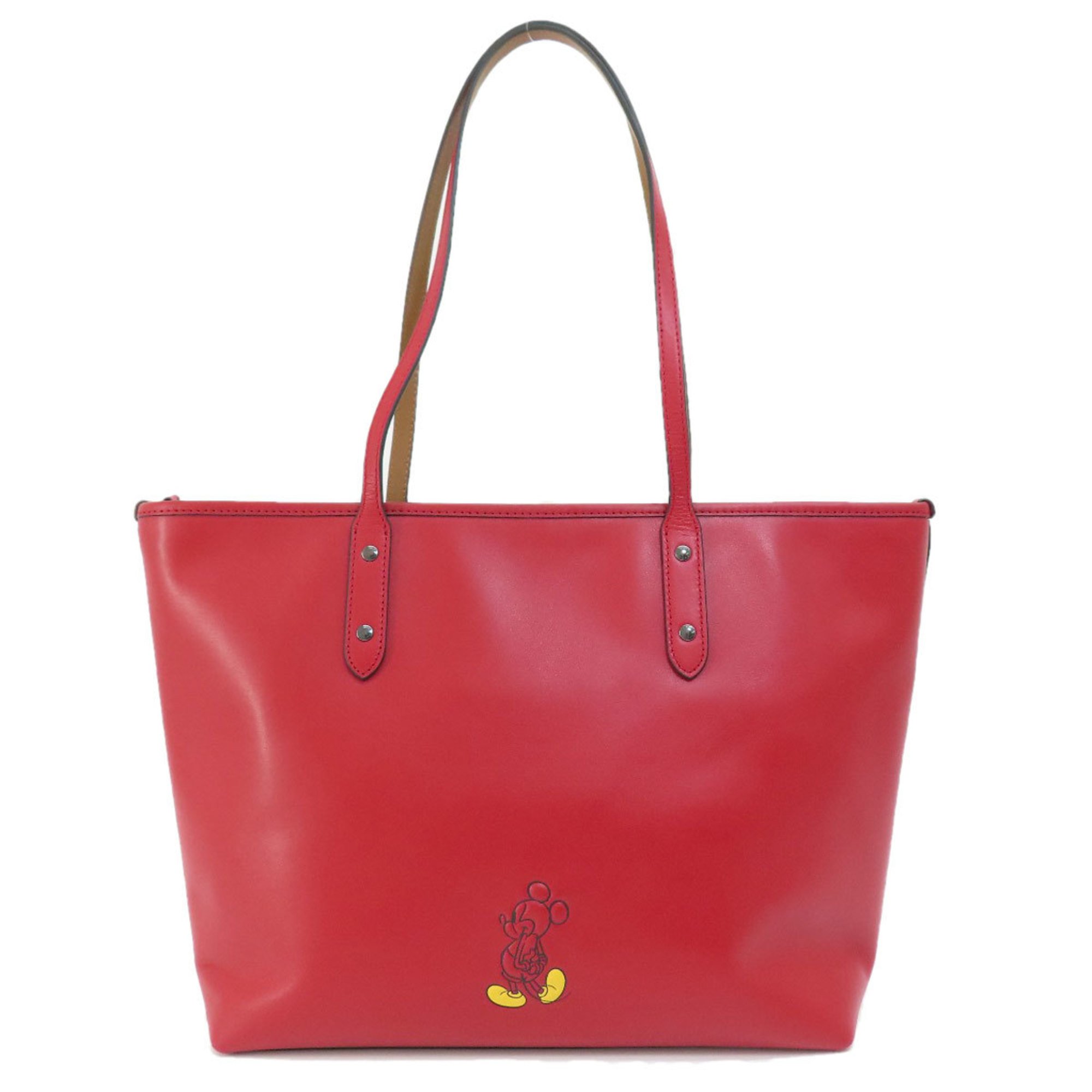 Coach 56645 Disney Collaboration Mickey Mouse Tote Bag Calf Women's COACH