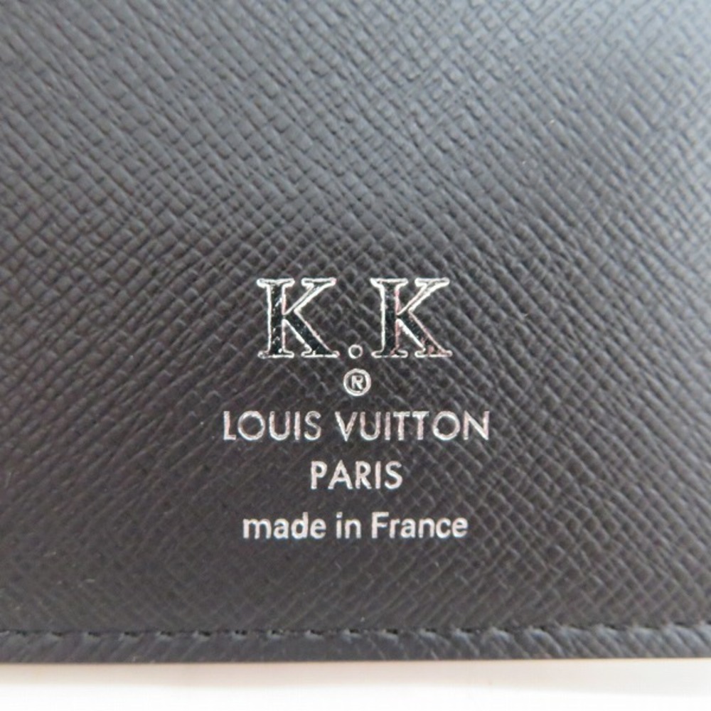 LOUIS VUITTON Brazza Long Bifold Wallet Taiga Leather Black M30285