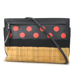 Loewe LOEWE diagonal shoulder bag leather/suede black x red brown women's r9572g