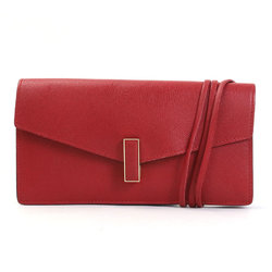 Valextra Crossbody Shoulder Bag Clutch Iside Leather Red Women's h29474f