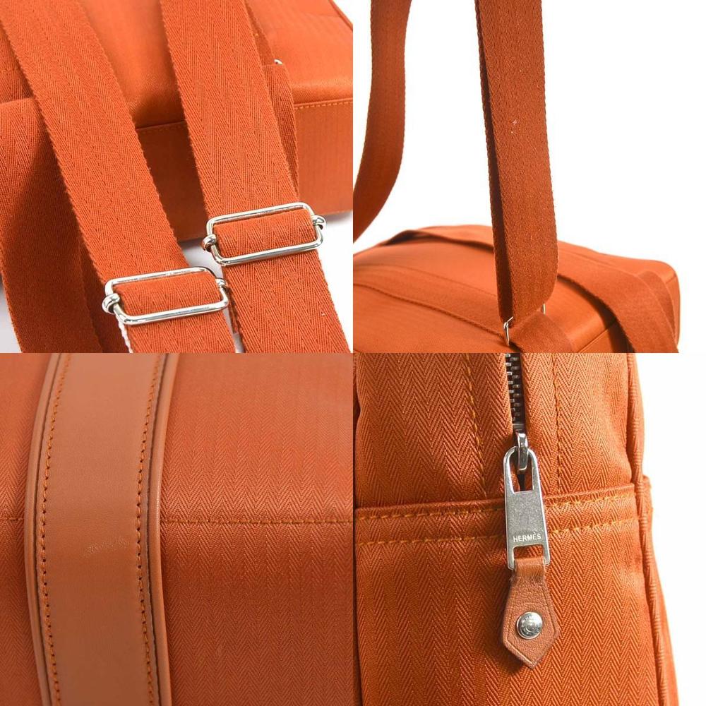 Auth HERMES Acapulco Sac Add Backpack Orange Cotton - e55757g